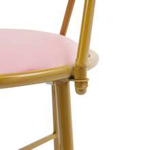 Light Pink & Dark Pink Butterfly Chair, Butterfly-Shaped Vanity Chair With Soft Cushion For Makeup Desk, Elegant Dining Chair, Accent Chair For Bedroom & Living Room, Gold Iron Frame, 220LBS Capacity - Leather Pink - 查看 9