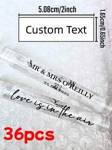 1/12/24/36/48/60/72 szt. Etykiety na bąbelki ślubne (tylko etykiety) – spersonalizowane etykiety na upominki weselne, odpowiednie do baniek mydlanych i rurek, personalizowane imiona, idealne na pożegnanie weselne, wesele na świeżym powietrzu, wieczór panieński, walentynki, zaręczyny, spersonalizowane dekoracje ślubne, spersonalizowane logo z PVC, spersonalizowane naklejki, naklejki z ulubionymi cytatami, spersonalizowane naklejki, naklejki na wieczór panieński, zaprojektuj własne naklejki, przytulna atmosfera, zimowa elegancja, modny design - Wielokolorowe - Zobacz 18