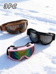 多副装彩色镜框泡沫衬垫软滑雪镜套装，男女通用 - 适用于户外滑雪、雪地摩托、单板滑雪、徒步旅行和其他冬季运动 - 彩色 - 查看 19