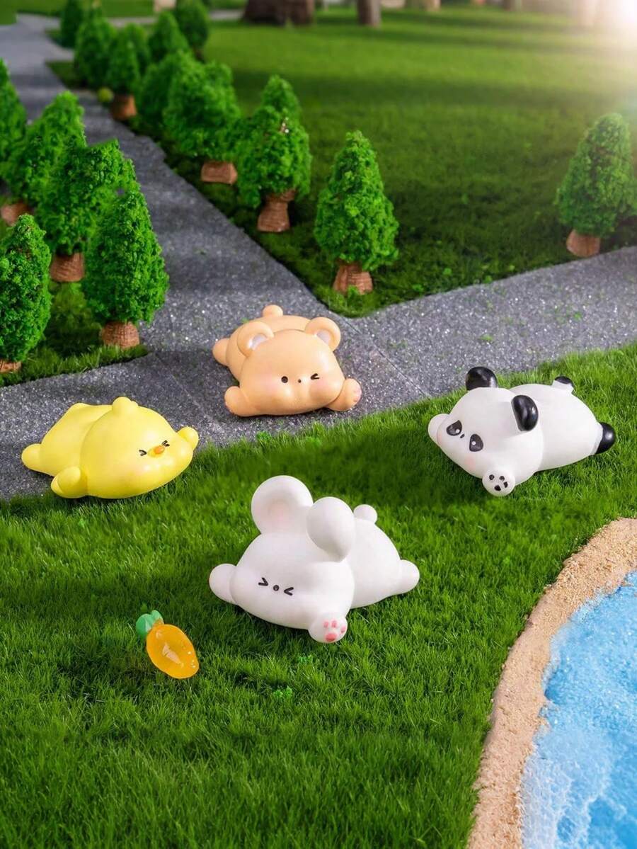 1pc Cute Animal Sculpture Desktop Decor, Mini Desk Decoration For Computer Monitor, Small Healing Animal Figurine, Adorable & Fun, Suitable For Home Or Car Decor, Also As Back To School Small Gift, Home Decor Accessory