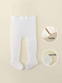 2条装婴儿可爱蝴蝶结提花高弹力网眼紧身裤 - 彩色 - 查看 7