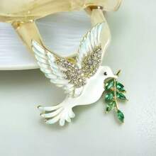 1pc Rhinestone Embellished Peace Sign Brooch, Women's Animal Brooch Pin, Suitable For Bags, Sweaters, Jackets, Hats, Shoes, Dresses, Suits - Of Peace (4775) - View 5