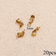 50/20个不锈钢饰品夹，包括种子形夹、皮绳夹、U形夹、偏置吊坠夹、项链吊坠夹，DIY珠宝配件