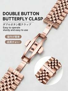 Huastonband 適用於 44mm 38mm 40mm 41mm 42mm 45mm 46mm 49mm，經典五珠設計玫瑰金不鏽鋼手錶錶帶，易拆卸快拆設計不鏽鋼手錶錶帶附拆卸工具，相容 配件，相容 錶帶 S11/S10/S9/S8/S7/S6/S5/S4/S3 SE Ultra，適合商務場合、派對、節日禮物，男女通用配件 - 玫瑰金 - 查看 6