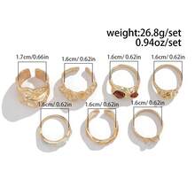 Gold-Plated Ring Set, Bold And Modern Style For A Striking Look. - 金色 - 查看 2
