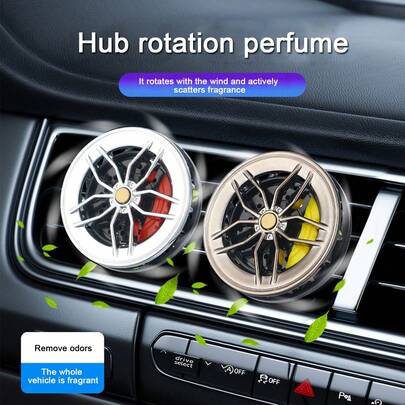 1pc Car Air Vent Clip Rotating Wheel Fragrance Diffuser, Car Interior Decor Freshener, Long Lasting Mild Scent