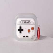 Game Controller Designed Earphone Case, White Refreshing Earphone Cover, Retro Nostalgic Earphone Shockproof Case, Suitable Compatible With Apple Bluetooth Earphone Protective Case