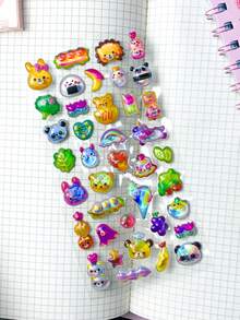 Cartoon Embossed Fun Stickers - Crystal Diamond Children's Decorative Stickers - 3D Stickers - Cute Stereoscopic Stickers. Perfect Decoration - Perfect Gift. The Perfect Choice For Home Decor, Party Decor, Birthday Gifts, Various Holiday Gifts, And Fashionable Items. - Multicolor - View 5