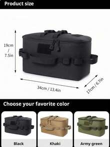 1pc Tactical Camping Storage Bag, Camping Cookware Storage Box, Tactical Practical Handbag, Large Camping Cookware Storage Box, Grill And Picnic Rack With Tissue Holder And Grill Storage Rack, Suitable For Utensils, Plates, Seasonings, Foldable And Portable Grill Rack, Outdoor, Camping, Travel, Car, RV Essential, 11L Tactical Practical Handbag, Camping Cookware Organizer, Luggage Organizer With Shoulder Strap, Camping Equipment, Camping Essentials - Multicolor - View 9