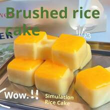 1个硅胶质感弹力米饼软萌玩具 - 方便收纳于粘袋中，逼真食物造型，成人减压解压玩具 - 彩色 - 查看 7