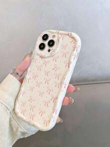 1pc Bowknot TPU Camera Protective Phone Case, Versatile Anti-Drop Cute Simple Design, Compatible With IPhone 11, 12, 13, 13 Pro Max, 14 Pro Max, 15, 15 Pro, 15 Plus, 15 Pro Max, 16, 16 Pro, 16 Plus, 16 Pro Max, 17, 17 Pro, 17 Pro Max - Multicolor - View 2