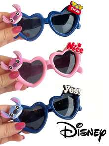 迪士尼史迪奇卡通外星狗时尚防紫外线偏光眼镜，适合学生、男士和女士佩戴，是情人节和开学季的理想礼物。糖果色透明心形眼镜，适合婚礼、化装舞会和情人节派对等场合。 - 紅色 - 查看 1