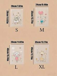 卡通印花透明塑料自封袋，磨砂密封保鲜袋，旅行收纳袋，专用密封隔层袋，分类收纳，防尘防潮，保持物品清洁，可重复使用，轻便易携 - 彩色 - 查看 3