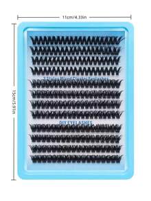 232pcs Segmented Individual Cluster False Eyelashes, Curled, Thick, Soft, Suitable For Women Party & Date, Easy To Use - D - View 5