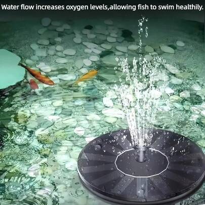 1pc Solar Powered Bird Bath Fountain Pump, Outdoor Waterproof Lotus Fountain Pump With 6 Nozzles, Suitable For Bird Bath, Garden Pond, Yard Pool, All-In-One Bird Feeder & Waterer, Natural Garden And Outdoor Decor, Garden Lighting LED