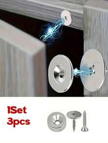 9/6/3件套橱柜门磁力锁、抽屉拉手、厨房家具把手、金属磁力锁、磁性抽屉锁、磁力锁、金属磁性隐藏式闭合装置 - 适用于各种材料、厨房玻璃门和家具橱柜。 - 彩色 - 查看 16