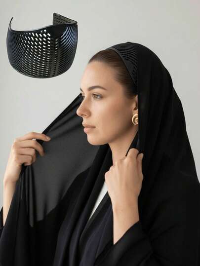 1pc 3D-Printed Non-Slip Hijab Grip Headband, Breathable Lightweight Nylon Hijab Liner, Convenient Headwear Accessory For Women