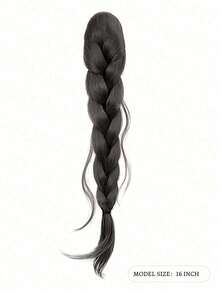 16英寸慵懒夹式扭辫马尾假发片，优雅发夹，女士发饰，时尚发爪夹 - 彩色 - 查看 2