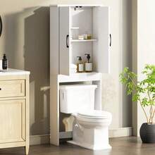 Ardent Over-The-Toilet Bathroom Storage Cabinet, White - White - View 3