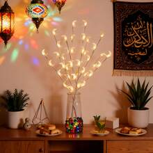 Crescent-shaped Birch Branch Lamp