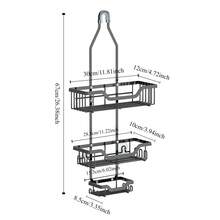 1 Giá đựng đồ dùng nhà tắm cỡ lớn, treo phía trên vòi sen với 12 móc, dùng để đựng bông cạo râu, xà phòng và các vật dụng khác, giá treo đồ dùng nhà tắm, phụ kiện phòng tắm - Nhiều màu - Xem 4