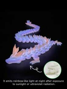 新款潮流中国龙摆件，印花工艺，翅膀可活动，玫瑰龙、蛇龙款式可选，水晶材质，晶莹剔透，光泽亮丽，关节可自由活动，夜光模式，色彩缤纷，适合各种场合，可爱又酷炫，是生日礼物、派对装饰、收藏品等的理想之选。 - 彩色 - 查看 17