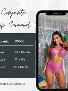 Carnival Costume Set: Crossed Top + Hot Pants + Skirt - Iza - Nhiều màu - Xem 8