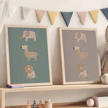 Tranh vải treo tường cho bé – Màu xanh lá cây nhạt, hình động vật phong cách Bohemian, trang trí phòng trẻ em kiểu thảo nguyên Canada: Tranh treo tường phong cách Bohemian với hình động vật tông màu đất, tranh có khung, hoàn hảo để trang trí phòng chơi, phòng trẻ sơ sinh, phòng bố mẹ, nhà trẻ, phòng bé trai, phòng ngủ bé gái, phòng trẻ em, trang trí ngày Valentine. - Nhiều màu - Xem 8