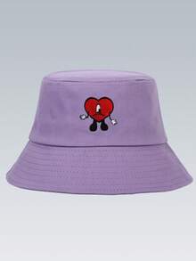 1顶刺绣渔夫帽，春夏户外时尚休闲遮阳帽