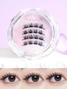 Pestañas postizas magnéticas portátiles, naturales y suaves, fáciles de aplicar, esencial de maquillaje - Pestañas Spiky Manga - Ver 5