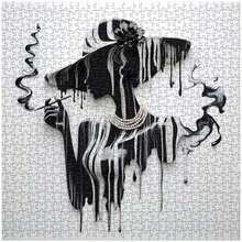 Adulto elegante rompecabezas de arte difícil en blanco y negro, hermoso y estético desafiante - como en la foto - Ver 3
