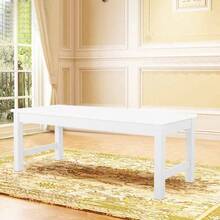 3ft Pine Wood Dining Bench Multi-Purpose Long Bench Hallway Shoe Bench Waiting Room Seating - White - View 6
