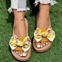Sandal đế bằng chấm bi dành cho nữ, giày mùa hè hở mũi thoải mái, sandal quai ngang mắt cá chân nhẹ nhàng. - Nhiều màu - Xem 1