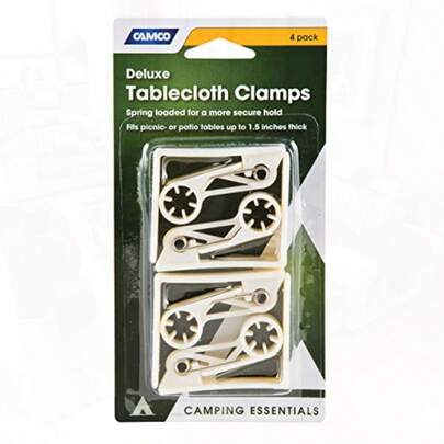 Deluxe Tablecloth Clamps Features A Spring-Loaded Design For A Strong Hold A Heavy-Duty Plastic Construction And Fits Tables Up To 1-1 2-Inches Thick 4-Pack 51077