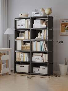 1件装简易防尘学生书架，出租房储物柜，学生宿舍落地式储物衣柜，简易双排多功能储物衣架，卧室落地式储物架 - 彩色 - 查看 12