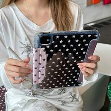 韩式极简粉棕色星形扁平保护套，带扣，亚克力材质，3+Y折叠设计，适用于iPad 11代、iPad Pro 2025新款、iPad Air 7/6 10代11英寸平板电脑，带笔槽，防弯折，可爱少女款 - 彩色 - 查看 7