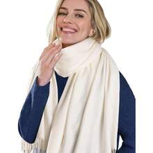 FURTALK Winter Scarf For Women Pashmina Shawl Wraps Soft Warm Fashion Blanket Scarves Gifts - 03-奶油 - 查看 3