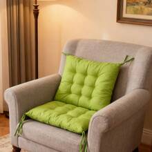 4pcs Frosted Fabric Square Chair Cushion, Multi-Color Chair Cushion, Garden Chair Cushion, With Ties At Both Corners, No Need To Worry About The Seat Bottom In Winter, Comfortable Chair Cushion For Indoor/Outdoor Use 40*40*6cm/15.75*15.75*2.36in - Orange - View 9