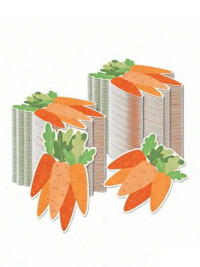 20pcs Carrot Shaped Napkins, Double-Layered Design, Suitable For Easter Party, Birthday Party, Theme Party And Picnic, Spring Party Table Decoration