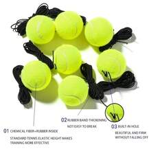 4pcs Professional Rebound Tennis Balls With Elastic Rope, Tennis Training Balls, Single-Person Elastic Rubber Ball, Tennis Training Equipment, Tennis Sports Accessories, Suitable For Coaches And Players, Durable High Elasticity, Easy To Use, Applicable For Racket Sports, Indoor Sports, Outdoor Sports Accessories, Tennis Gifts, Tennis Matches, Finger Games, Party Games, Family Entertainment, Sports Gifts, Party Gifts, Gifts For Men, Gifts For Women - Multicolor - View 8