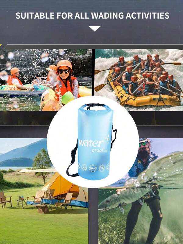 1 Waterproof Dry Bag (Blue, 10L), With A Roll-Top Lightweight Waterproof Storage Backpack, Integrated Waterproof Phone Pouch, Outdoor Gear Suitable For Travel, Swimming, Boating, Kayaking, Fishing, Camping, And Beach Activities