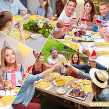 5/10/25/50/100个金色纸盘，沙拉盘，甜点盘，一次性派对餐具，派对餐盘，7英寸和9英寸尺寸可选，适用于蛋糕、甜点、沙拉、汉堡、三明治、开胃菜、食物盛放、生日派对、婚礼、户外露营、圣诞装饰、新年等场合。 - 金色 - 查看 8