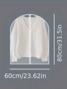 1/5pcs Transparent Dust Cover Garment Bags, Plastic Hanging Wardrobe Bags For Dresses, Coats - Multicolor - View 13