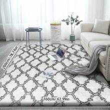 1 件柔软蓬松长方形地毯，厚实长毛地毯，适用于卧室、客厅、家居装饰，防滑防摔 - 白色燈籠 - 查看 22