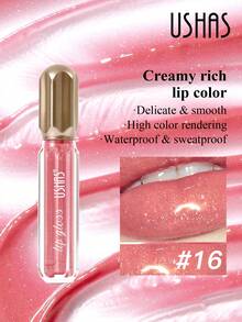 USHAS 保湿液体唇彩，持久防水，不粘腻，易于涂抹，光泽妆效，持久妆容，适合所有肤质 - #16 - 查看 8