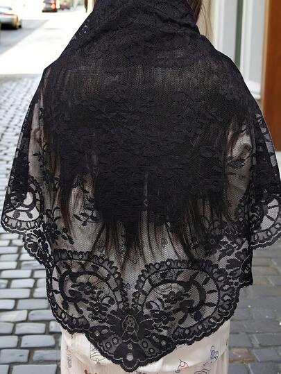 120cm*58cm/1pc Black Lace Trim, Decorative Trim For Clothing, Headpiece, Lampshade, Tablecloth, Dress Hemline