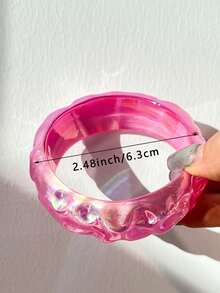 1pc Fashionable Bright Color Women Personalized Bracelet, Suitable For Daily Wear, Round And Square Shapes, Great Gift - Multicolor C - View 12