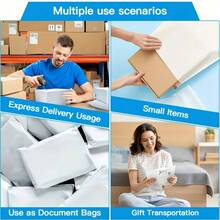 10/20/50pcs Durable White Courier Bags - Thick, Waterproof, Tear-Resistant Plastic Mailing Bags, Strongly Adhesive, Suitable For Apparel Packaging And Small Business Shipping - White - View 7