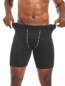 4pcs Printed Long Boxer Briefs For Men, White Loose Fit Underwear With Letter Waistband, Comfortable Men's Underwear (Random Asymmetrical Print) - Multicolor - View 10