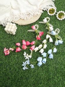 1pc Elegant Floral Hair Claw Clip For Women, Party/Holiday